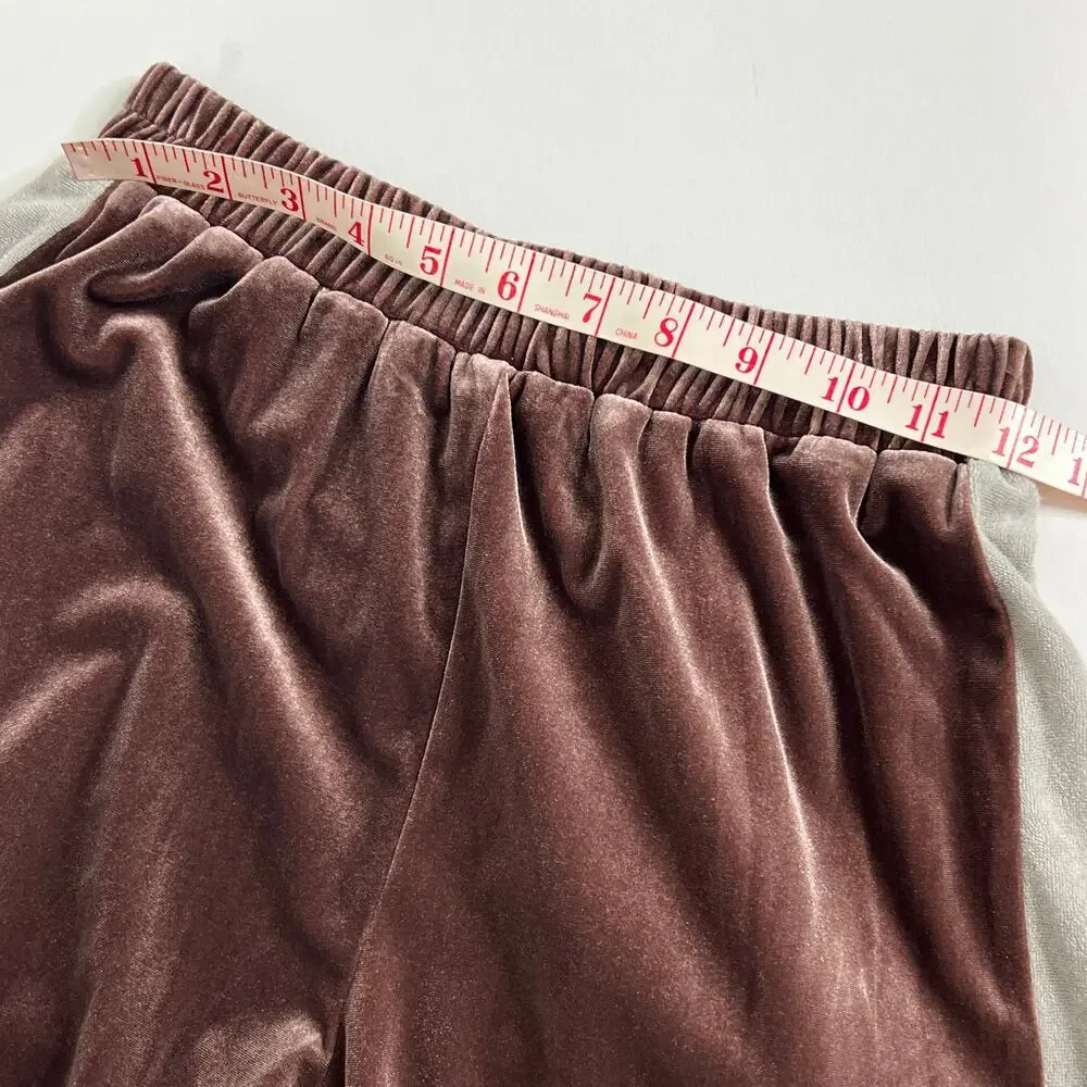 Easel Velour Jogger Pants Size Small Plum Elastic Waist Cozy Lounge Athleisure